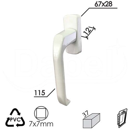 Dabel ručica za prozore EKO-P RAL9016BE 7X7/38/34X80X13/56/129 mm DBP2 (0117003) Cene