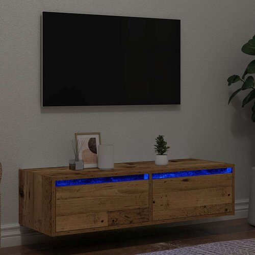 Furnova TV omarica z LED lučkami starinski les 100X35,5x25 cm, (21922855) Slike