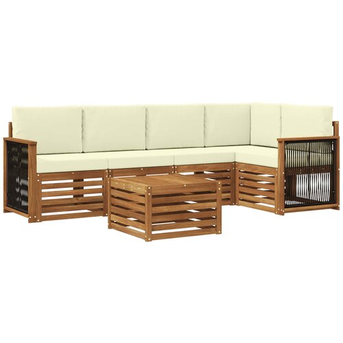 vidaXL Kotna sedežna garnitura z blazino 5 pcs Naravna in smetana, (5000283490) Cene