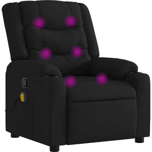 vidaXL Masažni naslanjač črno blago, (20924302) Cene
