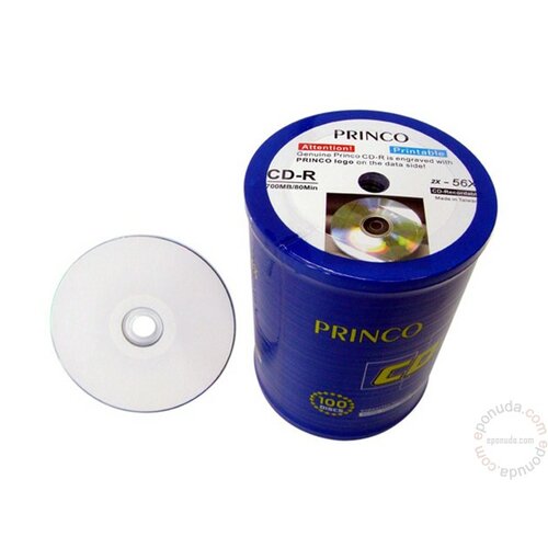 Princo CD-R WIDE FACE PRINTABILNI 56X 700MB 100 PACK 78PP/Z disk Slike