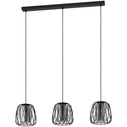 Eglo viseća lampa FLORESTA 3xE27 89 cm crna dimljeno staklo 99706 Slike