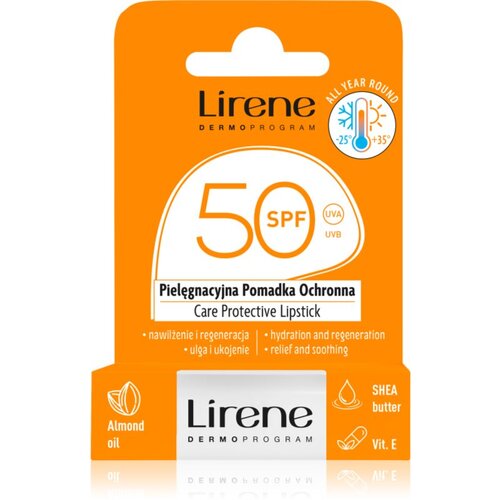 Lirene Care Protective Lipstick za&amp;scaron;čitni balzam za ustnice z vlažilnim učinkom SPF 50 4.6 g Slike