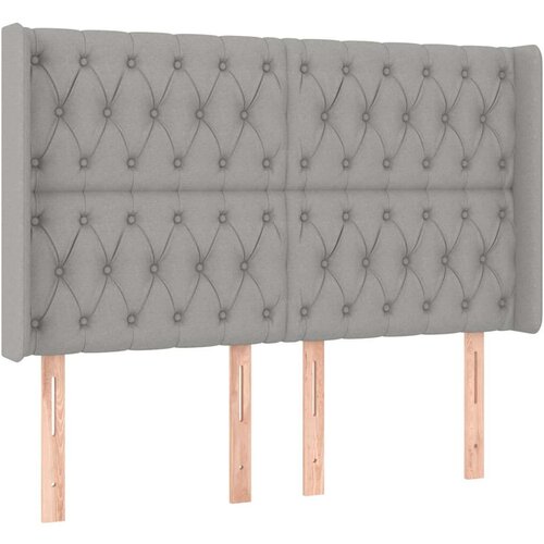  Krevet box spring s madracem LED svjetlosivi 140x200 cm tkanina Slike