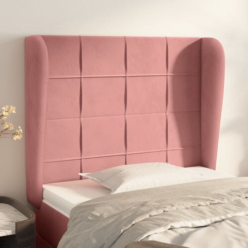 vidaXL Vzglavje z ušesi roza 83x23x118/128 cm žamet Cene