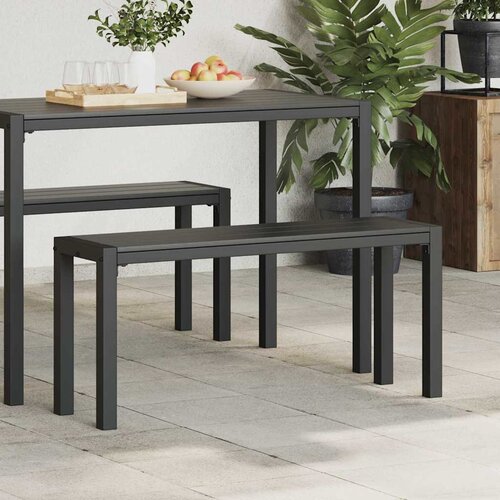  Vrtna klupa Crna 100 x 28 x 45cm Čelik Slike