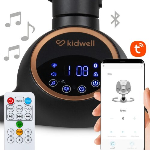 Kidwell REVE bež/zlatna 2-u-1 električna dječja ležaljka Slike