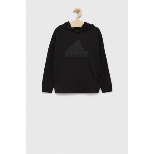 Adidas Otroški pulover U FI LOGO črna barva, s kapuco