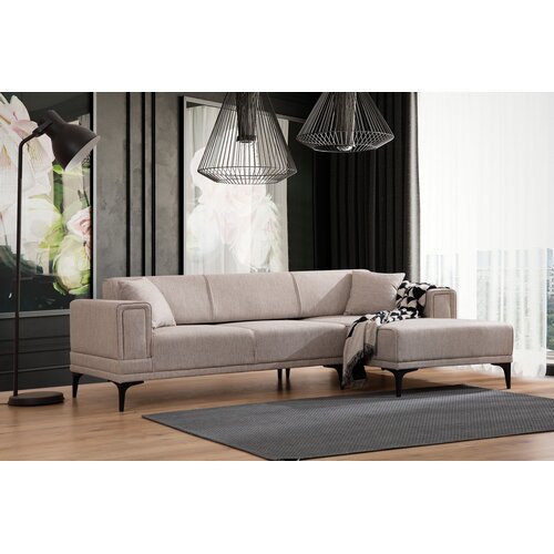 Atelier Del Sofa Ugaona garnitura Horizon, 85x43x207 cm, Svetlobraon Cene
