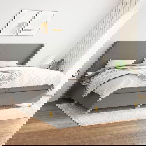 The Living Store Box spring postelja z vzmetnico temno siva 200x200 cm blago - Box Spring Postelja, (21517001) Slike