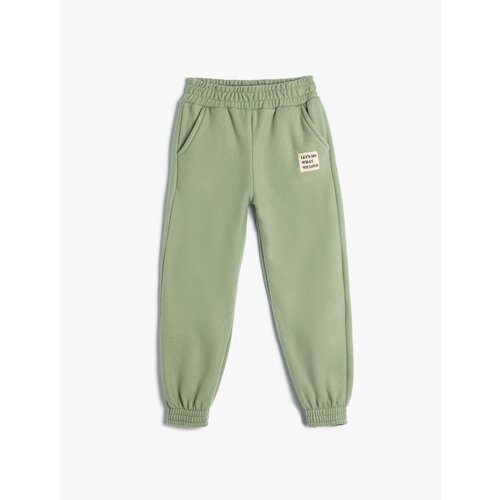 Koton Fleece Jogger Sweatpants Appliqu&amp;eacute; Pockets Elastic Waist Slike