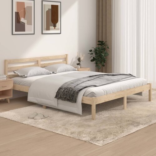 VidaXL Posteljni okvir iz trdne borovine 150x200 cm 5FT Slike