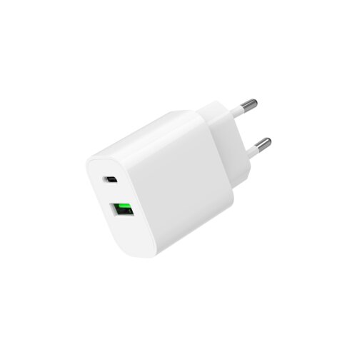  USB punjač 1xType-C + 1xUSB-A fast charger, 20W, white GEMBIRD, TA-UC-PDQC20-01-W Cene