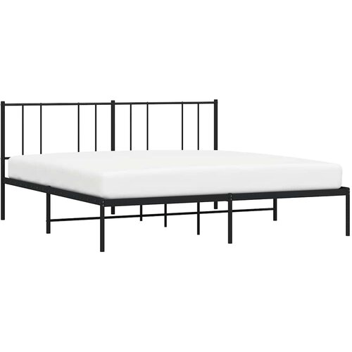  Metalni okvir za krevet s uzglavljem crni 183x213 cm Slike