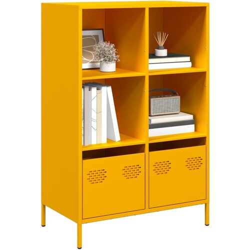 VidaXL Visoka omara gorčično rumena 68x39x103,5 cm jeklo Slike