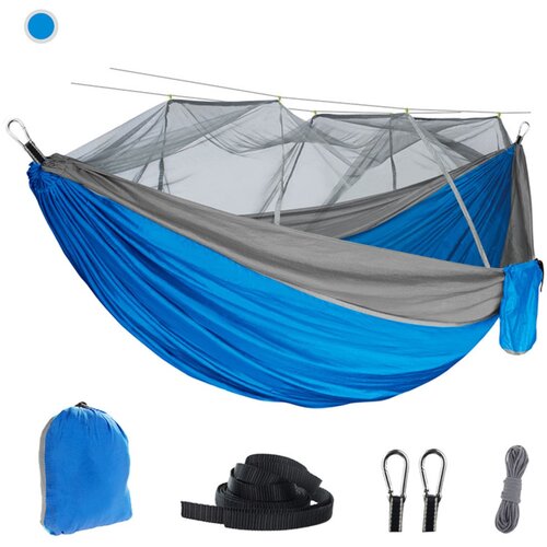 INF Dvojna kamping viseča mreža z vgrajeno mrežo proti komarjem Gray+Blue, (5000290004) Slike