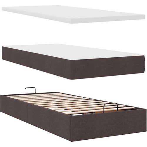 vidaXL Okvir kreveta s madracima tamnosmeđi 200x200cm tkanine Cene