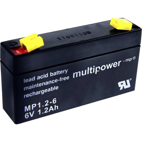 Multipower PB-6-1,2-4,8 MP1,2-6 svinčeni akumulator 6 V 1.2 Ah svinčevo-koprenast (ŠxVxG) 97 x 57 x 25mm ploščati vtič 4,8mm brez vzdrževanja, nizko s, (20438708) Cene