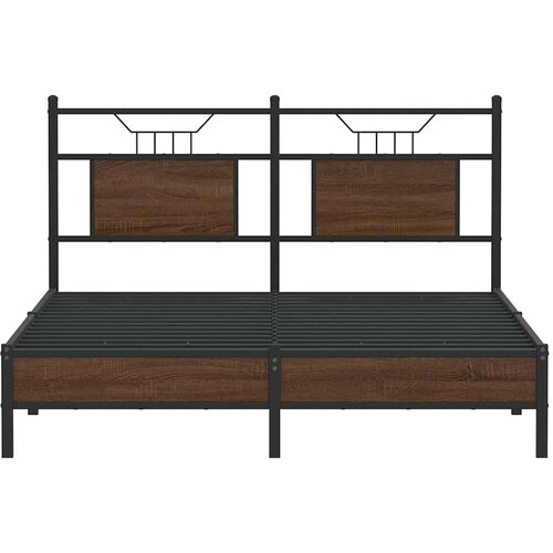 VidaXL okvir kreveta bez madraca smeđi hrast 150x200 cm izrađeno drvo Slike