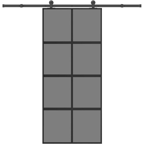  Klizna vrata s priborom 90 x 205 cm kaljeno staklo i aluminij - 90 x 205 cm (213.5 cm) 1 Tamna prozirna Cijene