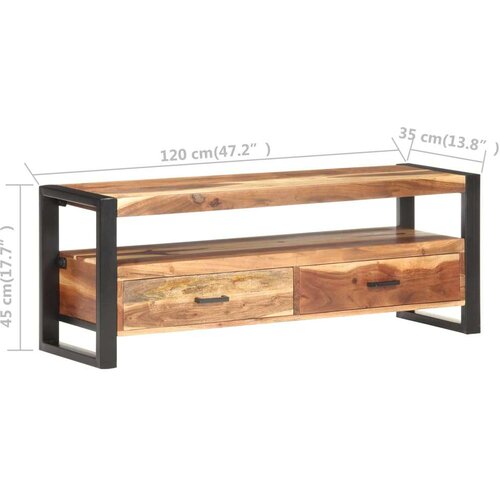 VidaXL TV ormarić 120 x 35 x 45 cm od masivnog drva i &amp;scaron;i&amp;scaron;ama Slike