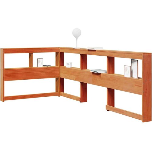  Knjižnica vzglavje L-oblike voščeno rjava 90 cm trdna borovina, (21792128) Cene