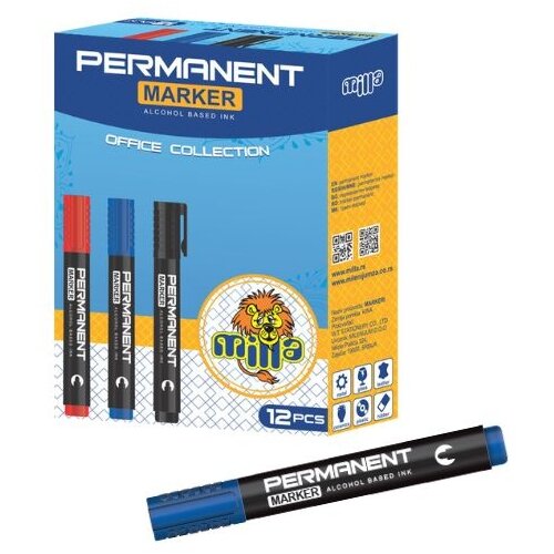  Marker permanent plavi milla 1/12 Slike