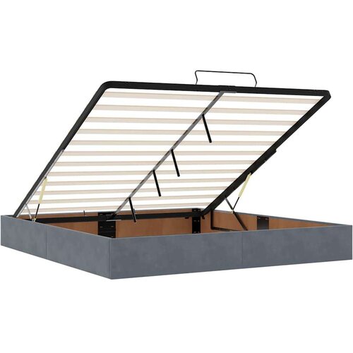 VidaXL Otomanski krevet s madracem&amp;amp;LED tamnosivi 180x200cm bar&amp;scaron;unasti Slike