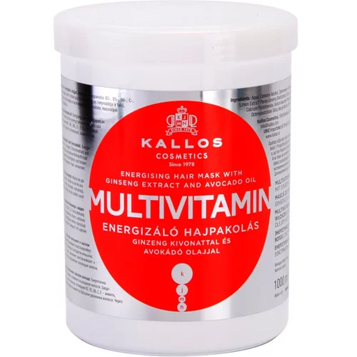 Kallos Cosmetics multivitamin maska za suhe lase 1000 ml