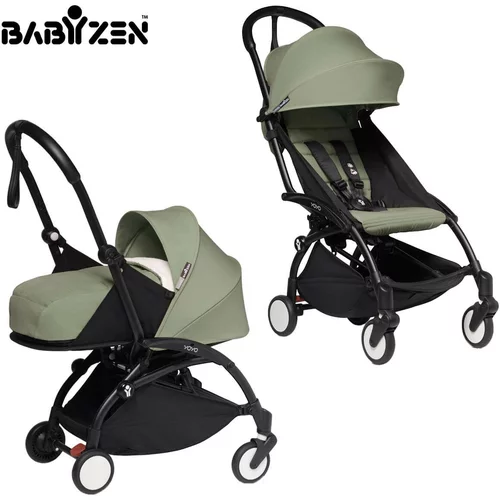 BABYZEN yoyo² otroški voziček 2v1 newborn pack 0+ olive (black frame)