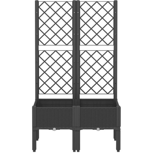  Vrtna sadilica s re&amp;scaron;etkom crna 80 x 40 x 142 cm PP Slike
