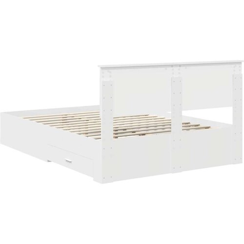  Okvir za krevet Bijelo 140 x 200 cm Konstruirano drvo Slike
