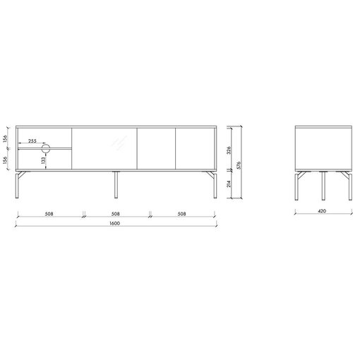 Noo.ma TV omarica v barvi terakote 160x60x42 cm Met &amp;ndash; Slike