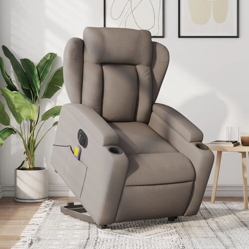The Living Store Električni masažni naslanjač s funkcijo vstajanja taupe - Električni Masažni Naslanjač S Funkcijo Vstajanja, (21572751) Cene