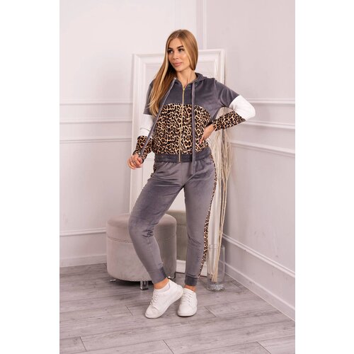 Kesi Velour set with a gray leopard print Cijene