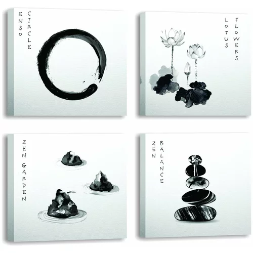 Wallity Slike u setu od 4 komada 30x30 cm Japanese Zen -