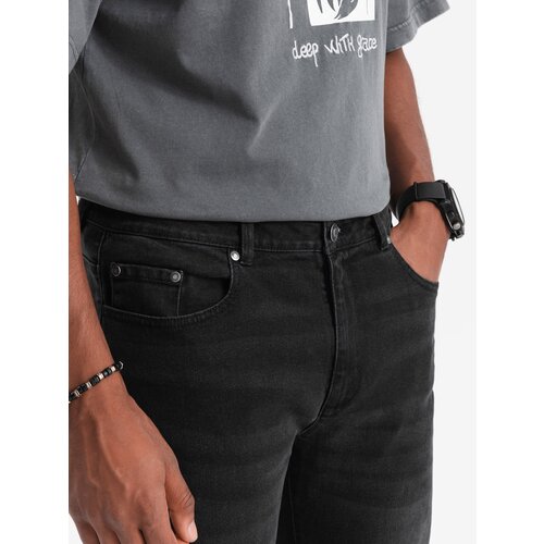 Ombre Men's denim pants STRAIGHT LEG - black Cene