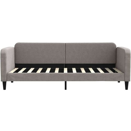  Dnevni krevet na razvlačenje smeđesivi 80 x 200 cm od tkanine Slike