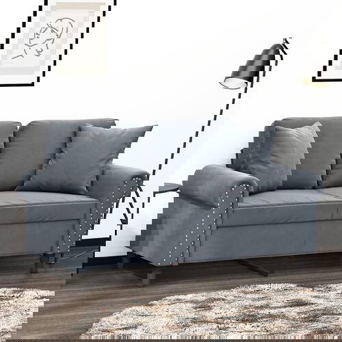 vidaXL Dvosjed s ukrasnim jastucima tamnosivi 120 cm baršunasti Cijene