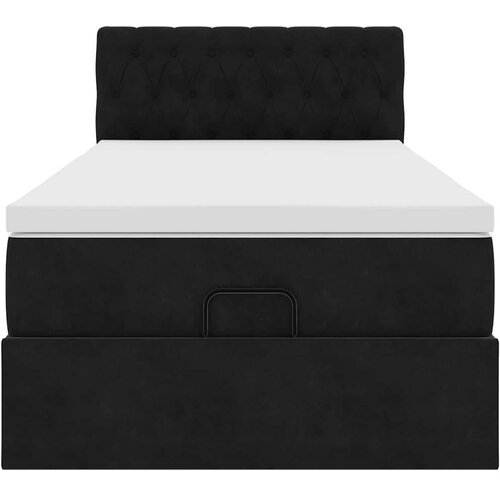 VidaXL otomanski okvir kreveta s madraca crni 80x200cm bar&amp;scaron;unasti Slike
