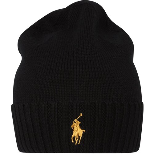 Polo Ralph Lauren Vunena kapa boja: crna, od tanke pletenine, vunena Slike