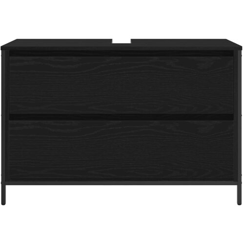  Kupaonski ormarić za umivaonik s ladicama 90x34,5x60 cm Crna Slike