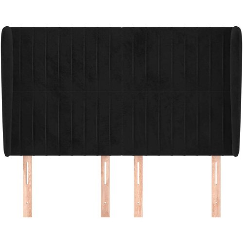  Uzglavlje s u&amp;scaron;ima crno 147x23x118/128 cm bar&amp;scaron;unasto Slike