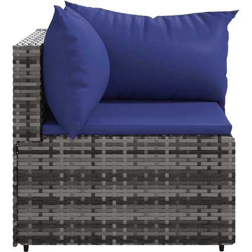  Kutna vrtna sofa od poliratana s jastucima siva Slike