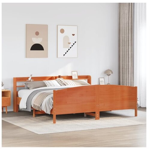 VidaXL Okvir kreveta bez madraca vo&amp;scaron;tano smeđi 200x200 cm od borovine Slike