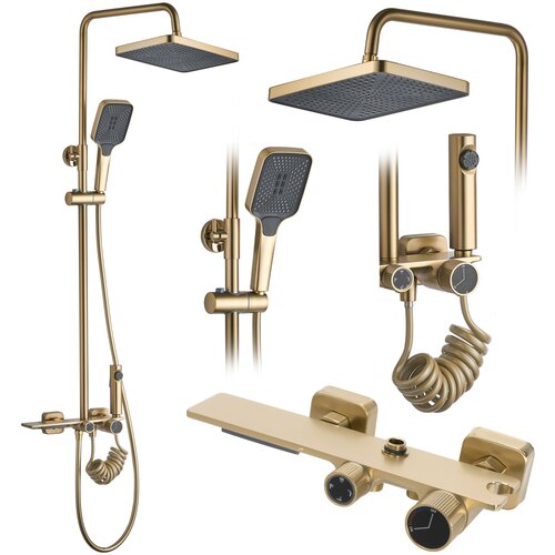 Rea Komplet za prhanje HELIX Brush Gold Cene