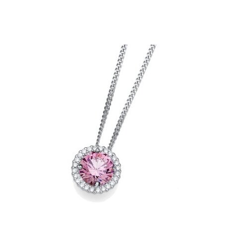 Oliver Weber triumph 925ag purple srebrni lančić sa rozim swarovski kristalnim priveskom ( 61138.ros ) Slike