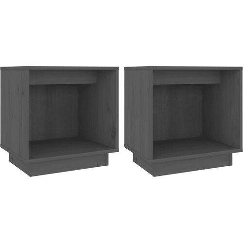 Maison Chic Dvo delni komplet Nočne omarice - Nočne mize siva 40x30x40 cm trdna borovina, (21688634) Slike