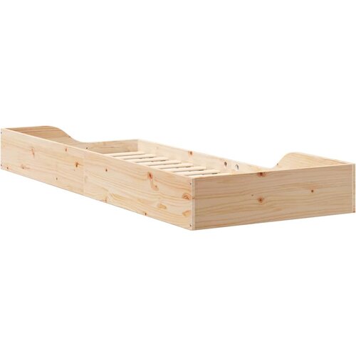  Krevetna konstrukcija Smeđa 80 x 220 cm Čvrsto borovo drvo Bež Slike