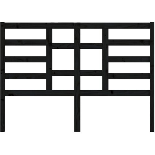  Uzglavlje za krevet crno 126 x 4 x 104 cm od masivne borovine Slike
